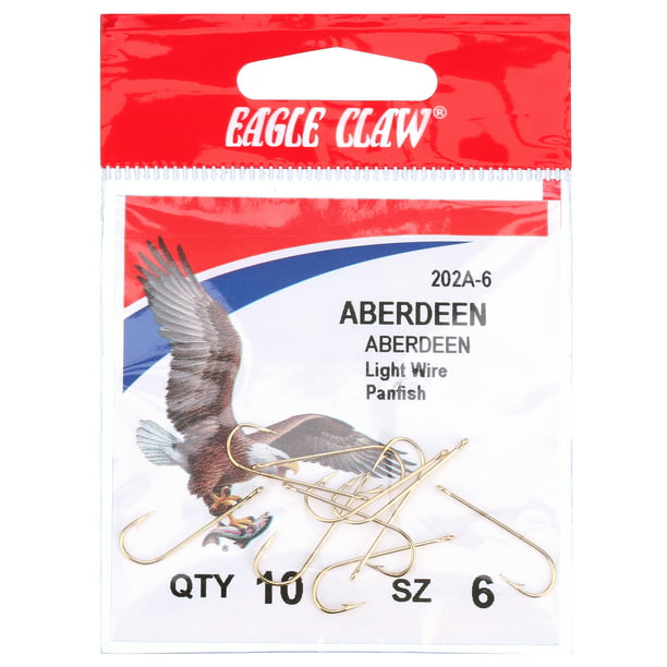 SZ 6 QTY 6 FREE SHIPPING EAGLE CLAW FISHING HOOKS DOUBLE SNELL